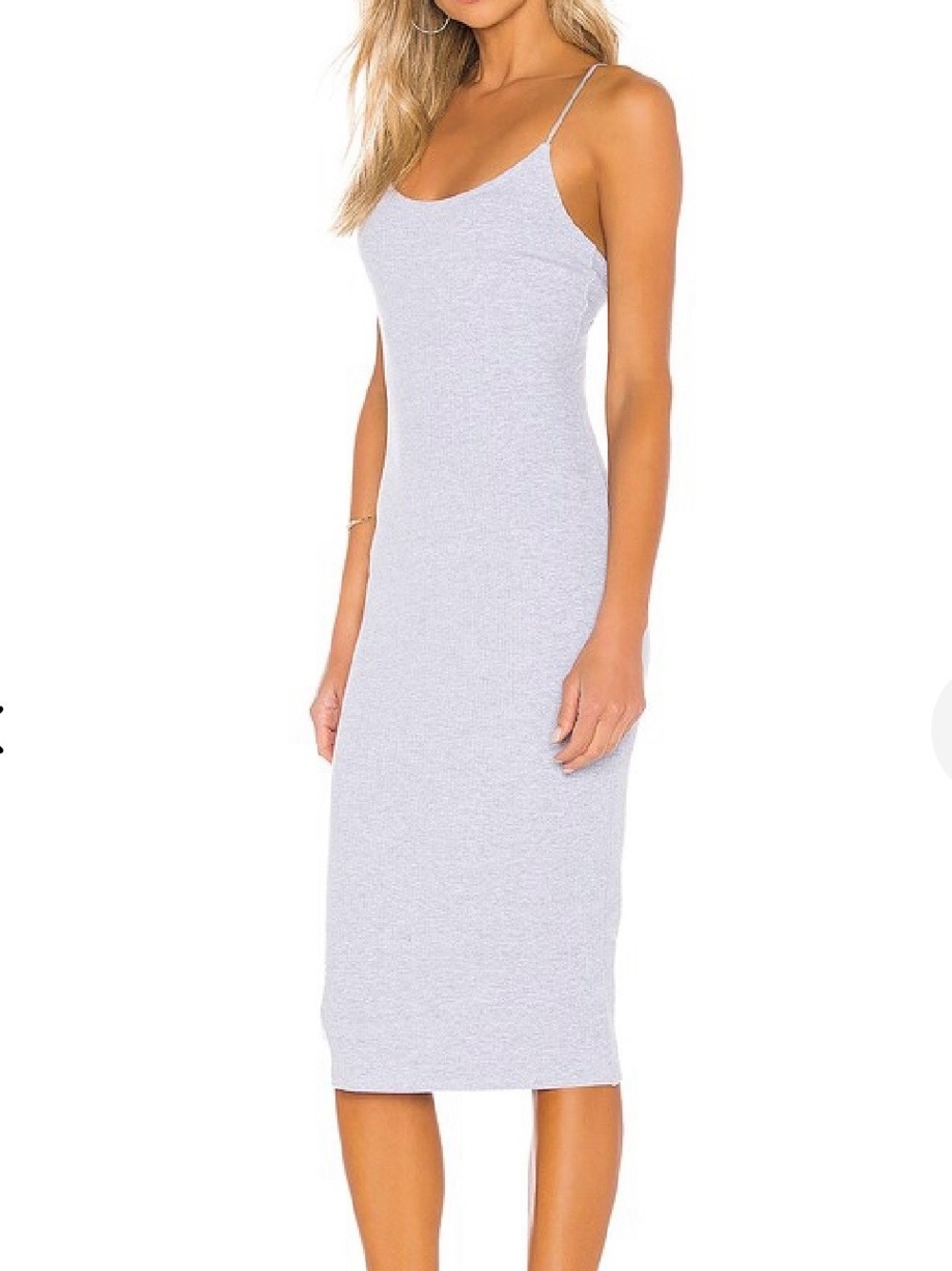 NWOT Lovers + Friends Brooklyn Heather Gray Ribbed Midi Dress S